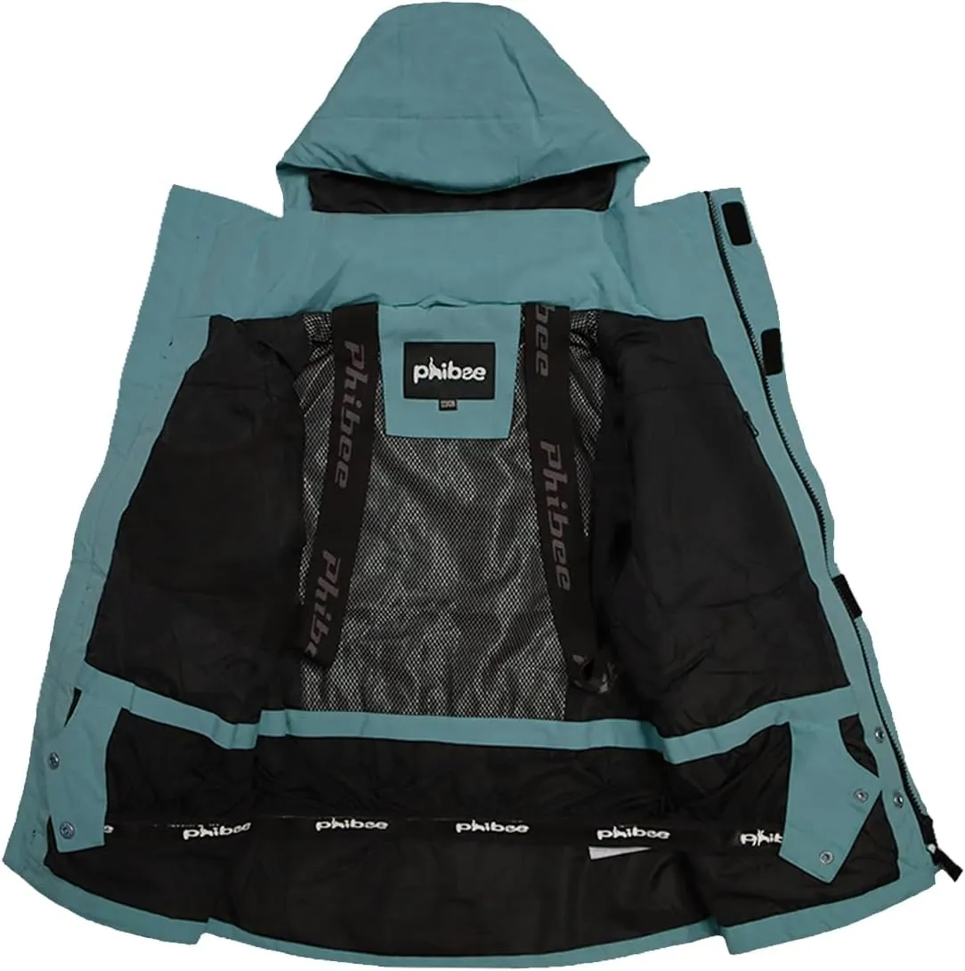 PHIBEE Mens Waterproof Windproof Outdoor Fleece Ski Jacket