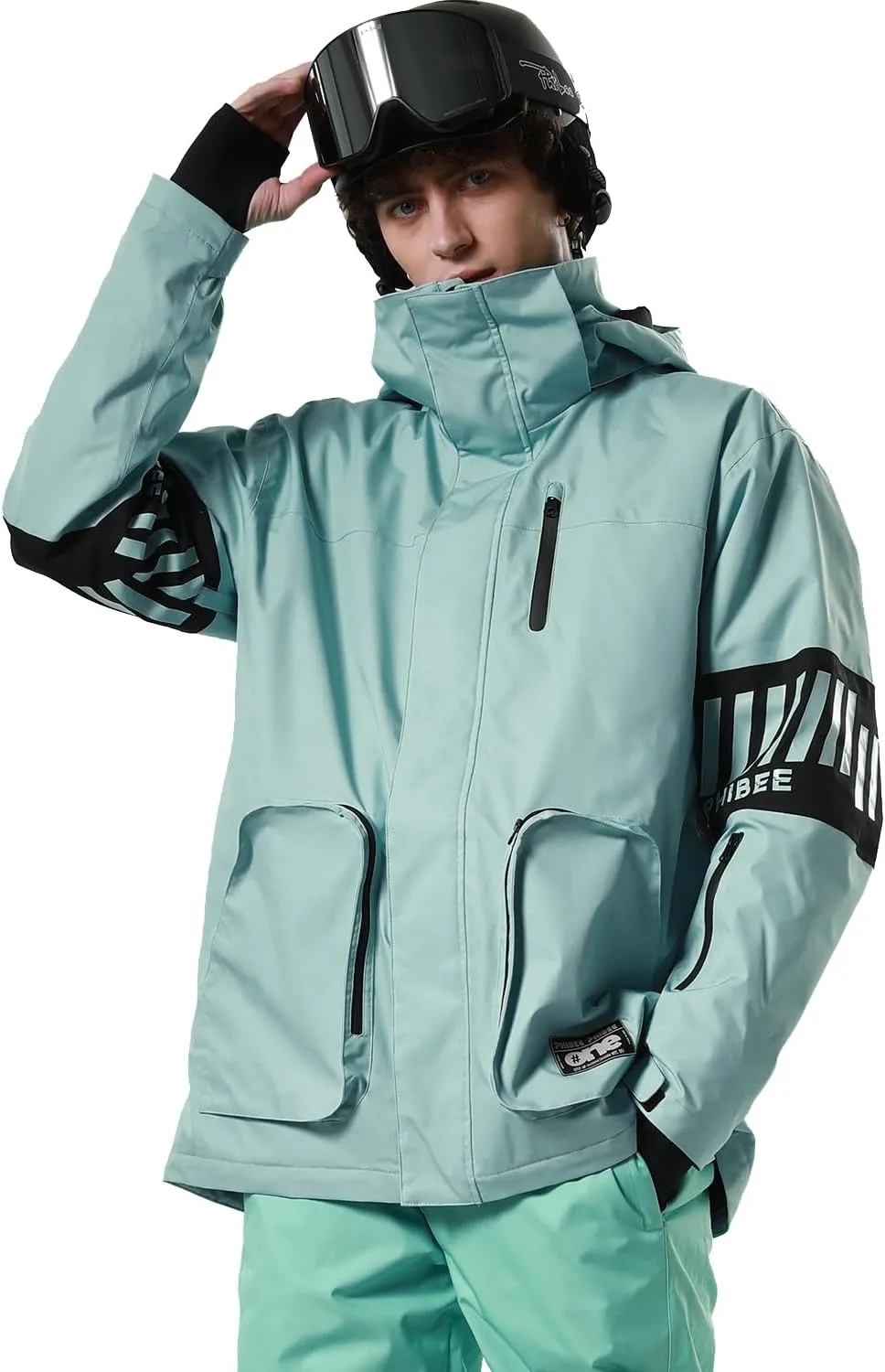 PHIBEE Mens Waterproof Windproof Outdoor Fleece Ski Jacket