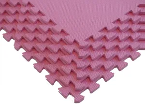 PINK 48 SQ Ft Pack foam interlocking mats anti fatigue exercise flooring safety gym multi purpose floor mat RC race track racetrack yoga pilates eva garage tradeshow booth retail