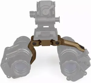 Plastic Dual NVG J-Arm Bridge Mount – Binocular Adapter Holder for PVS-14 Style Helmet Setups, Tan