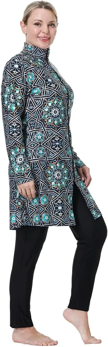 Plus Size Muslim Swimwear for Women Burkini Islamic Swimming Suit
