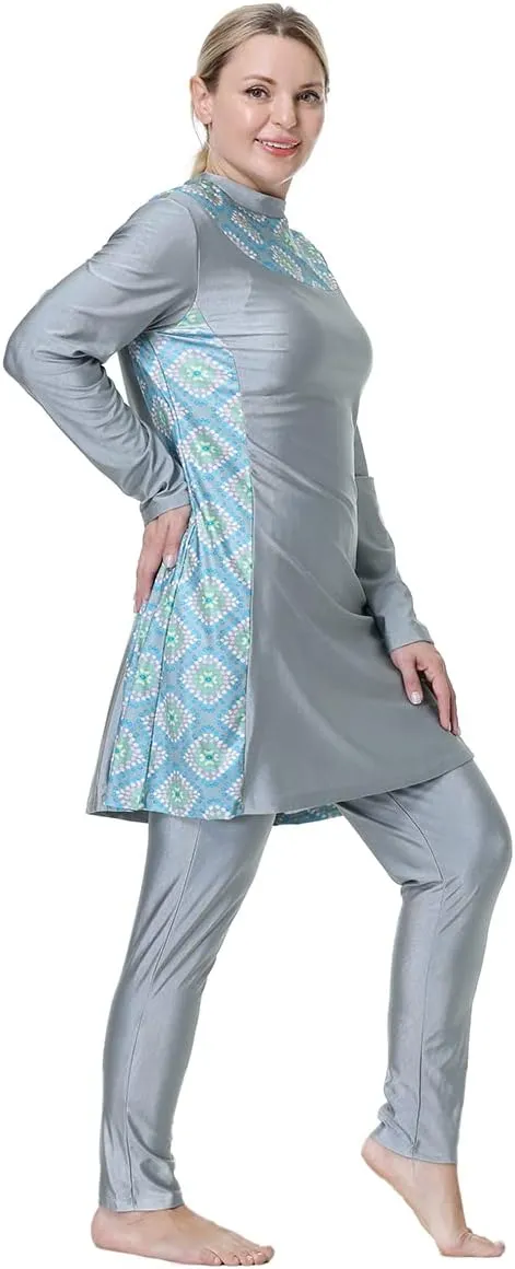 Plus Size Muslim Swimwear for Women Burkini Islamic Swimming Suit