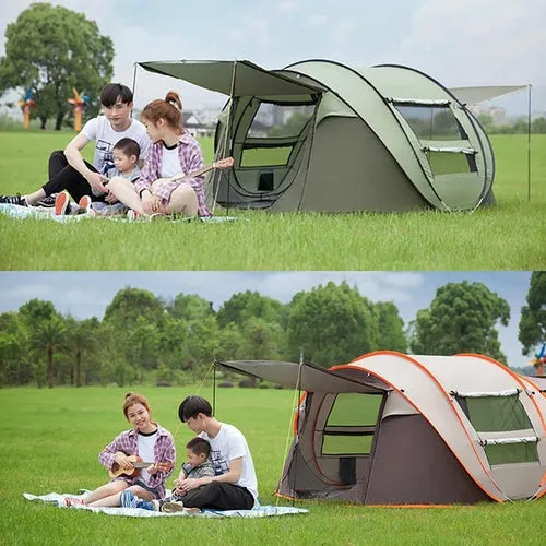 Pop Up Camping Tent - Waterproof Hiking Tents for 4 to 5 Persons - Large Tents Automatic Tarp Tent for Outdoor, Beach