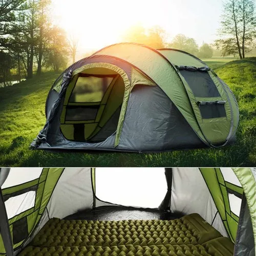 Pop Up Camping Tent - Waterproof Hiking Tents for 4 to 5 Persons - Large Tents Automatic Tarp Tent for Outdoor, Beach