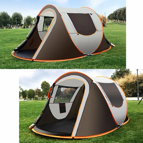 Pop Up Camping Tent - Waterproof Hiking Tents for 4 to 5 Persons - Large Tents Automatic Tarp Tent for Outdoor, Beach
