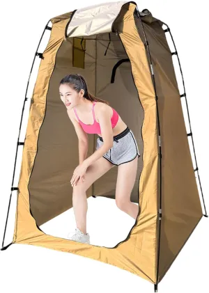 Pop-Up Changing Tent Water & Sun Proof 190T Foldable 47x47x75 Shower Tent with Inner Pocket, Zippered Window & Door Portable for Camping, Hiking, Outdoor Privacy