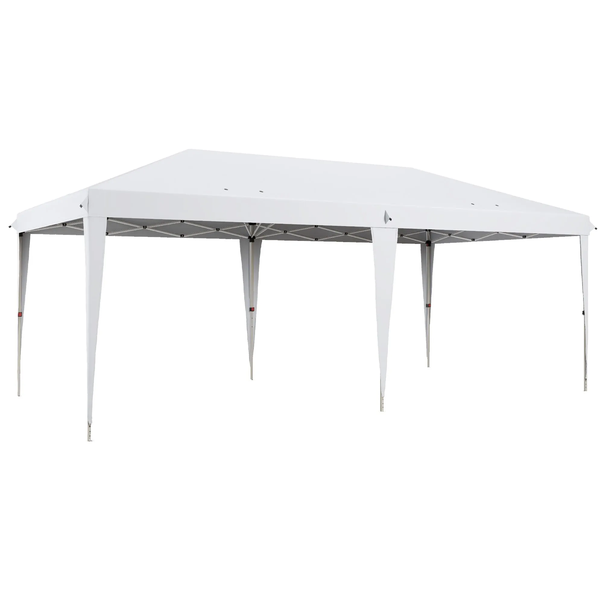 Pop Up Gazebo 3 x 6m, Foldable Canopy Tent, Height Adjustable Wedding Awning Canopy w/ Carrying Bag, White
