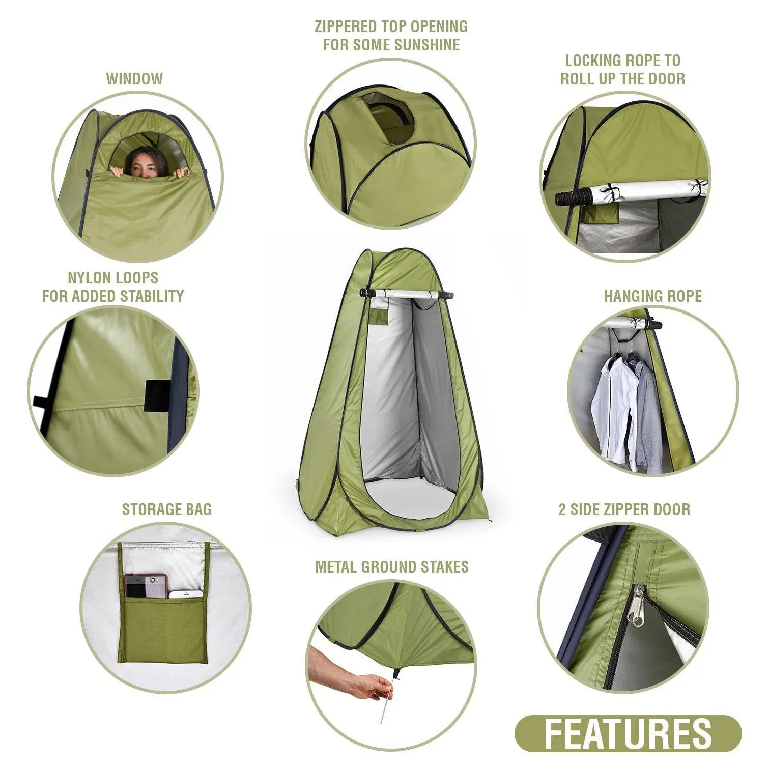 Pop Up Privacy Tent - Instant Portable Outdoor Shower Tent, Camp Toilet, Changing Room