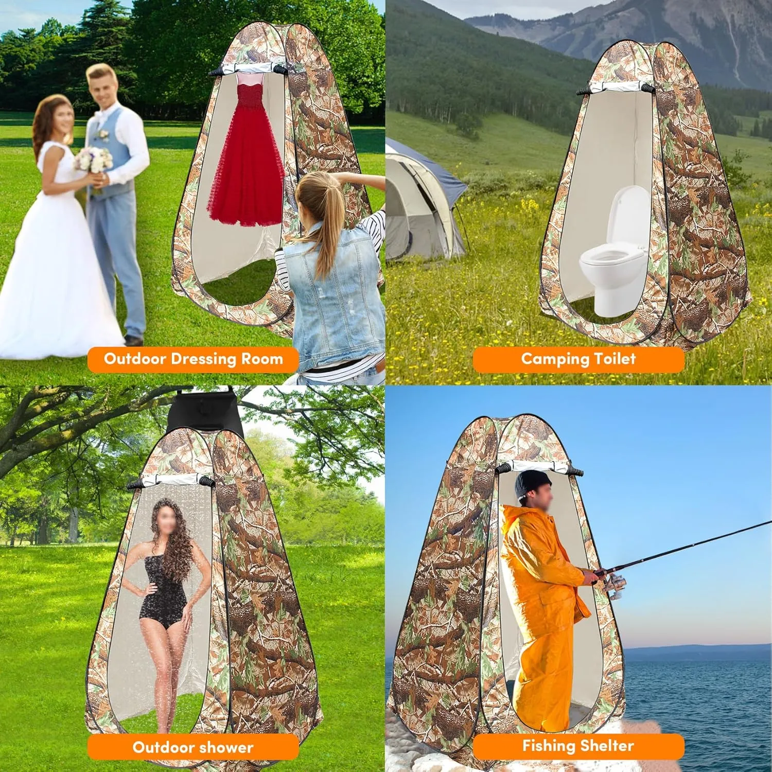 Pop Up Privacy Tent Shower Tent Changing Tent Portable Outdoor Camping Bathroom Toilet Tent Changing Dressing Room Privacy Shelters Room for Hiking and Beach Sun Shelter Picnic Fishing- Waterproof