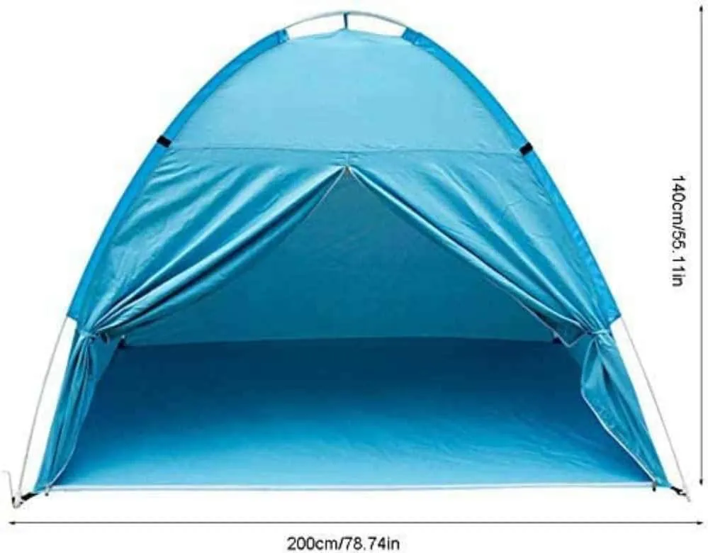 Pop Up Quick Opening Beach Tent, Waterproof Sun Shelter Sunscreen Shade Canopy for Pool Party Vacatio,Blue