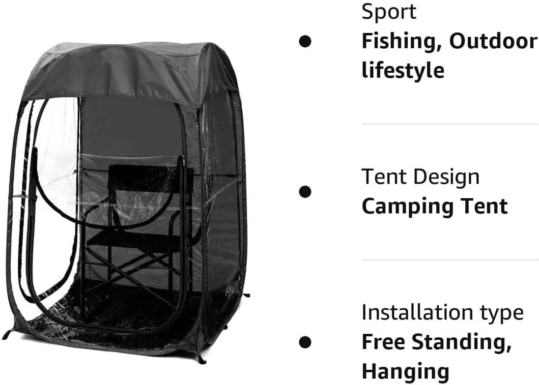 Popup Weather Tent Pod,Outdoor Instant Pop Up Shelter,for Rain Wind Cold,Ideal Shelter for Fishing and Camping 100x100x150cm