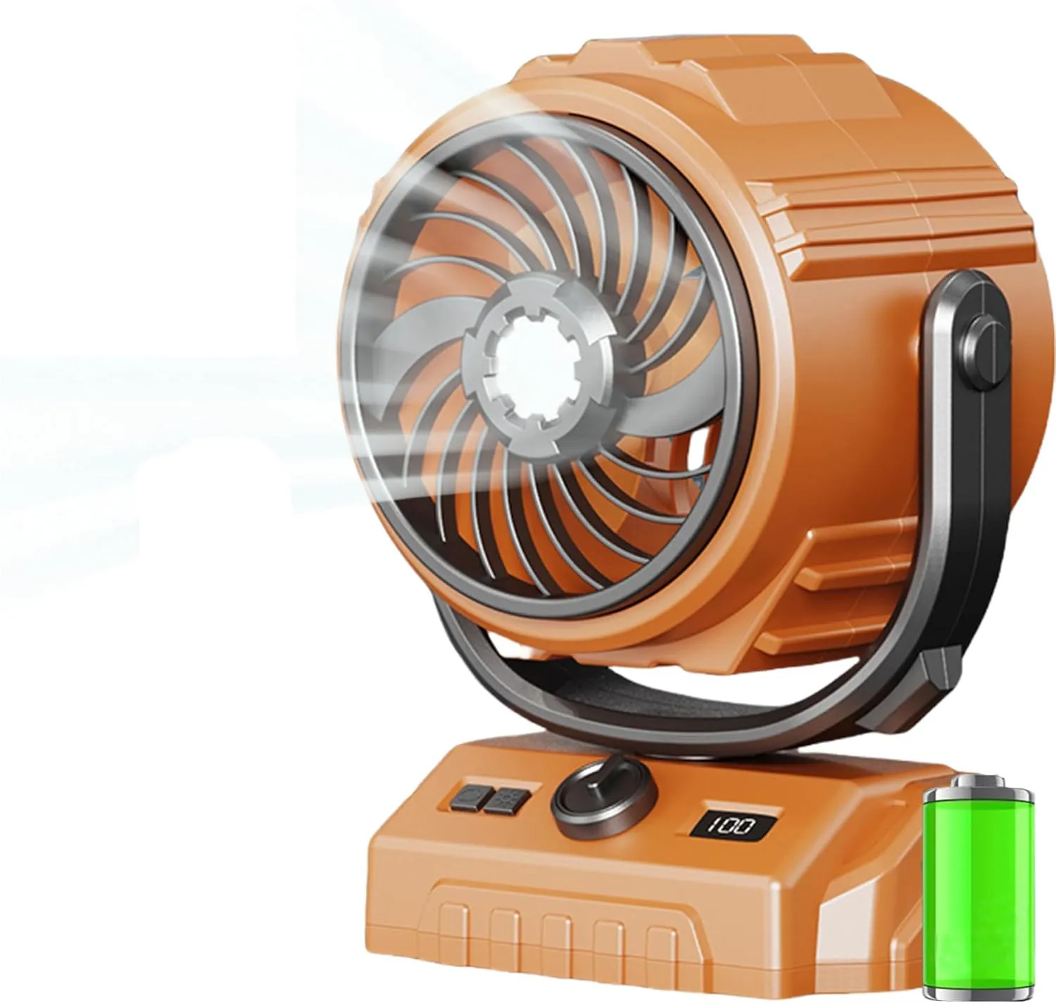 Portable Fan Rechargeable, 20000mAh Battery Powered with LED Lantern, USB C Camping Tent Fan with 3 Brightness & Hook for Travel Bedroom Home Office Beach Desk Fishing Table