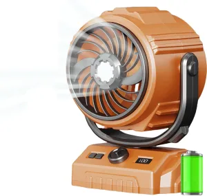 Portable Fan Rechargeable, 20000mAh Battery Powered with LED Lantern, USB C Camping Tent Fan with 3 Brightness & Hook for Travel Bedroom Home Office Beach Desk Fishing Table