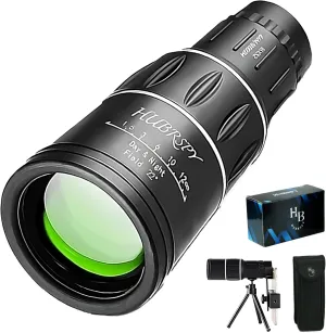 Portable High Power Monocular Compact Telescope for Adults, Smartphone - 16x52 Mini Nextgen Monoscope Pocket Handheld HD Bird Watching Stargazing Skyscope, Kids, Single Binocular by HUBRSPY