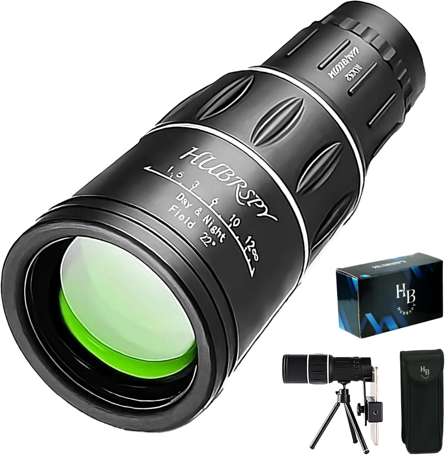 Portable High Power Monocular Compact Telescope for Adults, Smartphone - 16x52 Mini Nextgen Monoscope Pocket Handheld HD Bird Watching Stargazing Skyscope, Kids, Single Binocular by HUBRSPY