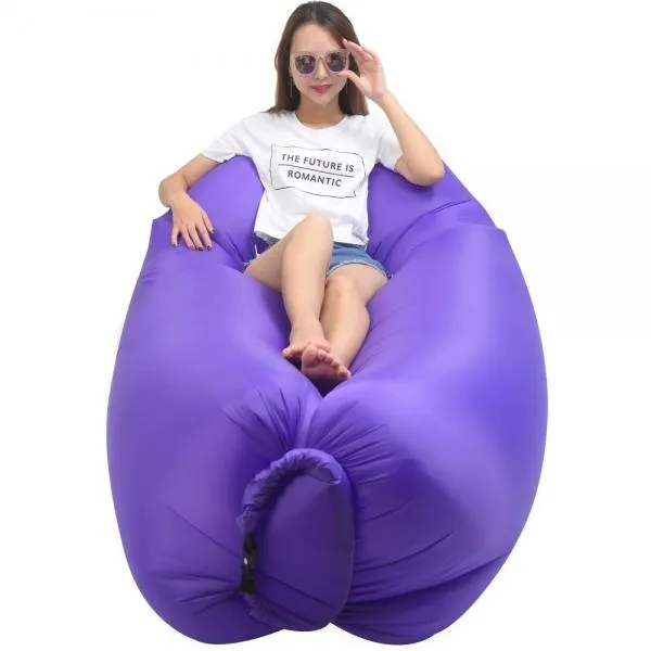 Portable Inflatable Bed Sleeping Sofa for Travelling Camping Purple