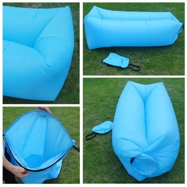 Portable Inflatable Bed Sleeping Sofa for Travelling Camping Sky Blue