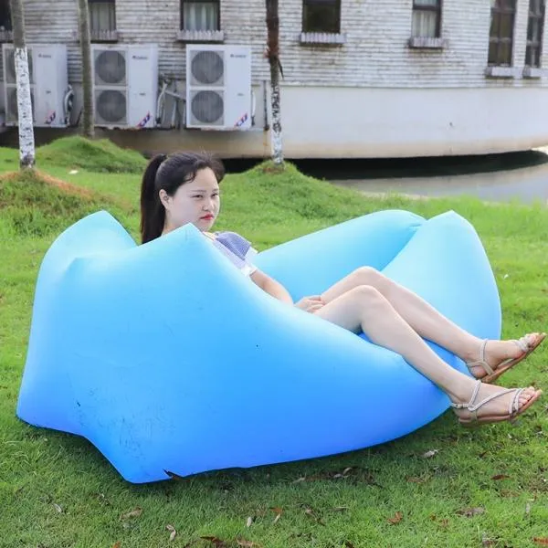Portable Inflatable Bed Sleeping Sofa for Travelling Camping Sky Blue
