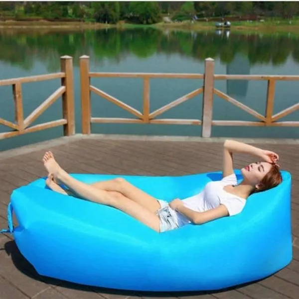 Portable Inflatable Bed Sleeping Sofa for Travelling Camping Sky Blue