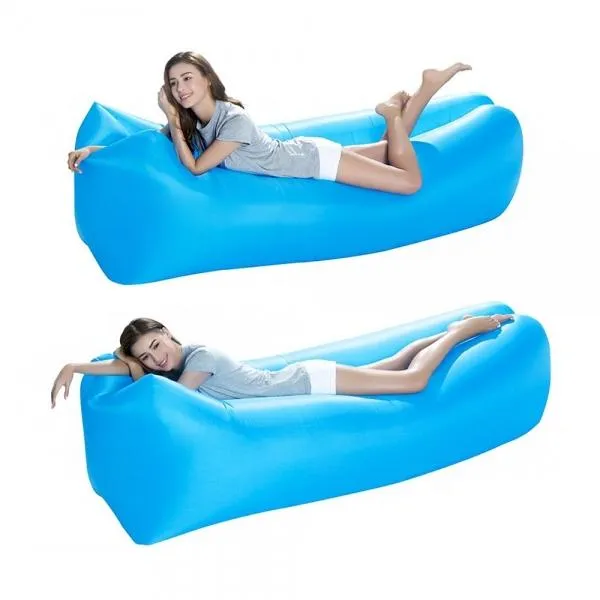 Portable Inflatable Bed Sleeping Sofa for Travelling Camping Sky Blue