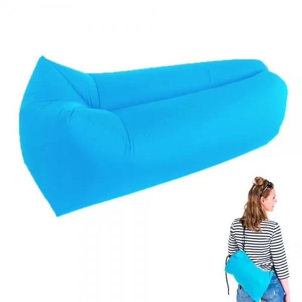 Portable Inflatable Bed Sleeping Sofa for Travelling Camping Sky Blue