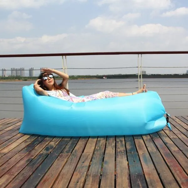 Portable Inflatable Bed Sleeping Sofa for Travelling Camping Sky Blue