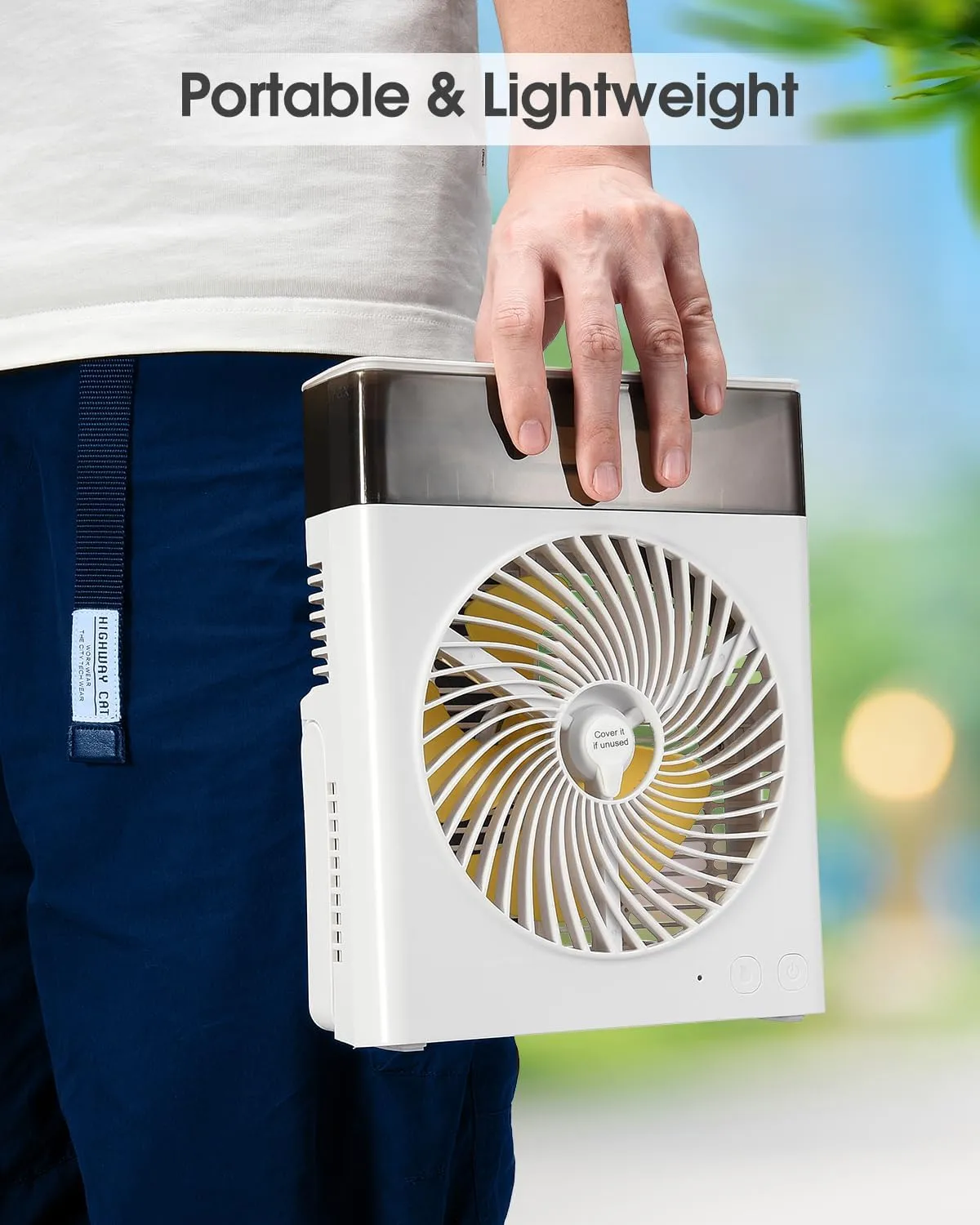 Portable Misting Fan, 16000mAh 8-Inch Rechargeable Water Cooling Mist Fan with 600mL Water Tank, Quiet USB Battery Powered, Perfect Cooling for Camping Home Outside Office