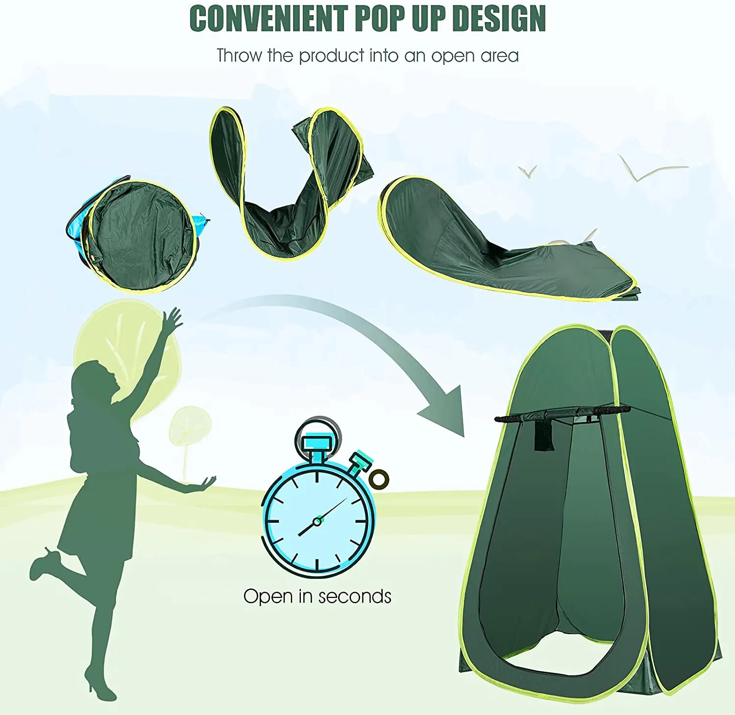 Portable Pop Up Privacy Shower Toilet Camping Tent