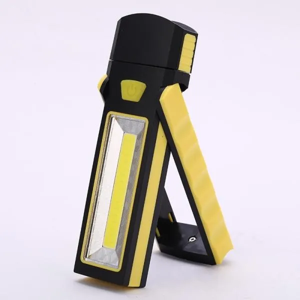 Powerful Dual Magnet Battery Operated LED COB Work Light Tent Camping Lamp Yellow