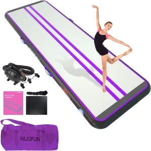 Premium Air Mat Tumble Track Inflatable Gymnastics Tumbling Mat 6.6ft 10ft 13ft 16ft 20ft 23ft 26ft Training Mats 4/8 inches Thick 3.3ft/6.6ft Wide for Kids Home/Training/Yoga with Pump