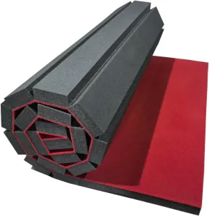 Premium Indoor Gymnastics Mat - Sturdy Foam Exercise Mat with Grippy Carpet Top for MMA, Cheerleading, and Fitness - Easy Roll-Out Design for Quick Setup