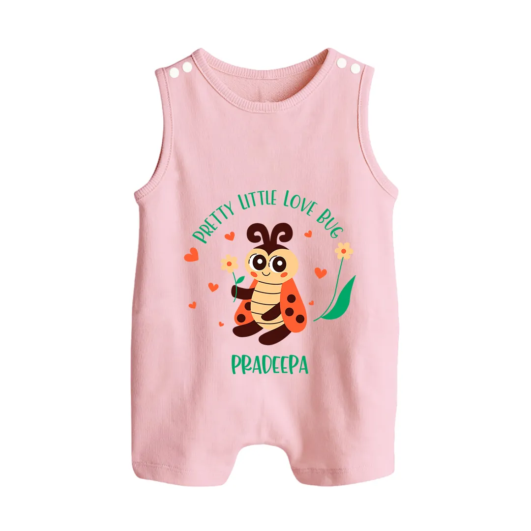 Pretty Little Love Bug - Valentine's Day Themed Customized Romper Suit For Babies With Name