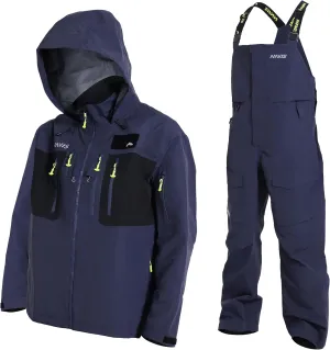 PRO Men's Fishing Rain Suit - 3-Layer Waterproof Breathable Wader Set Jacket&Bib Pant,Foul Weather Gear