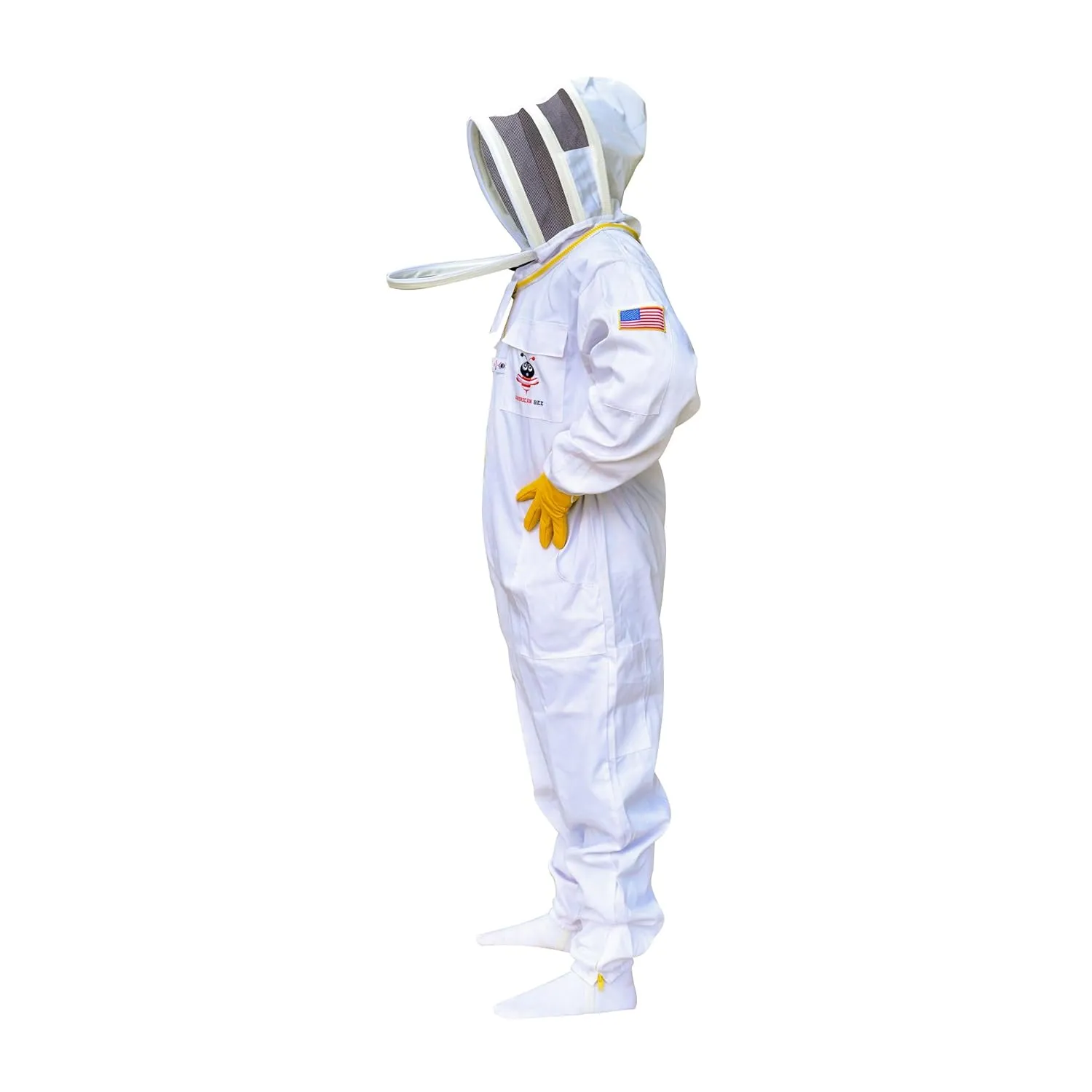Professional Cotton Bee Suit, Beekeeping Suit, Bee Keeper Suit, Bee Suits For Men & Women Sting Proof With Fencing Veil, Ventilated hood & Two Pairs of Gloves (Large)