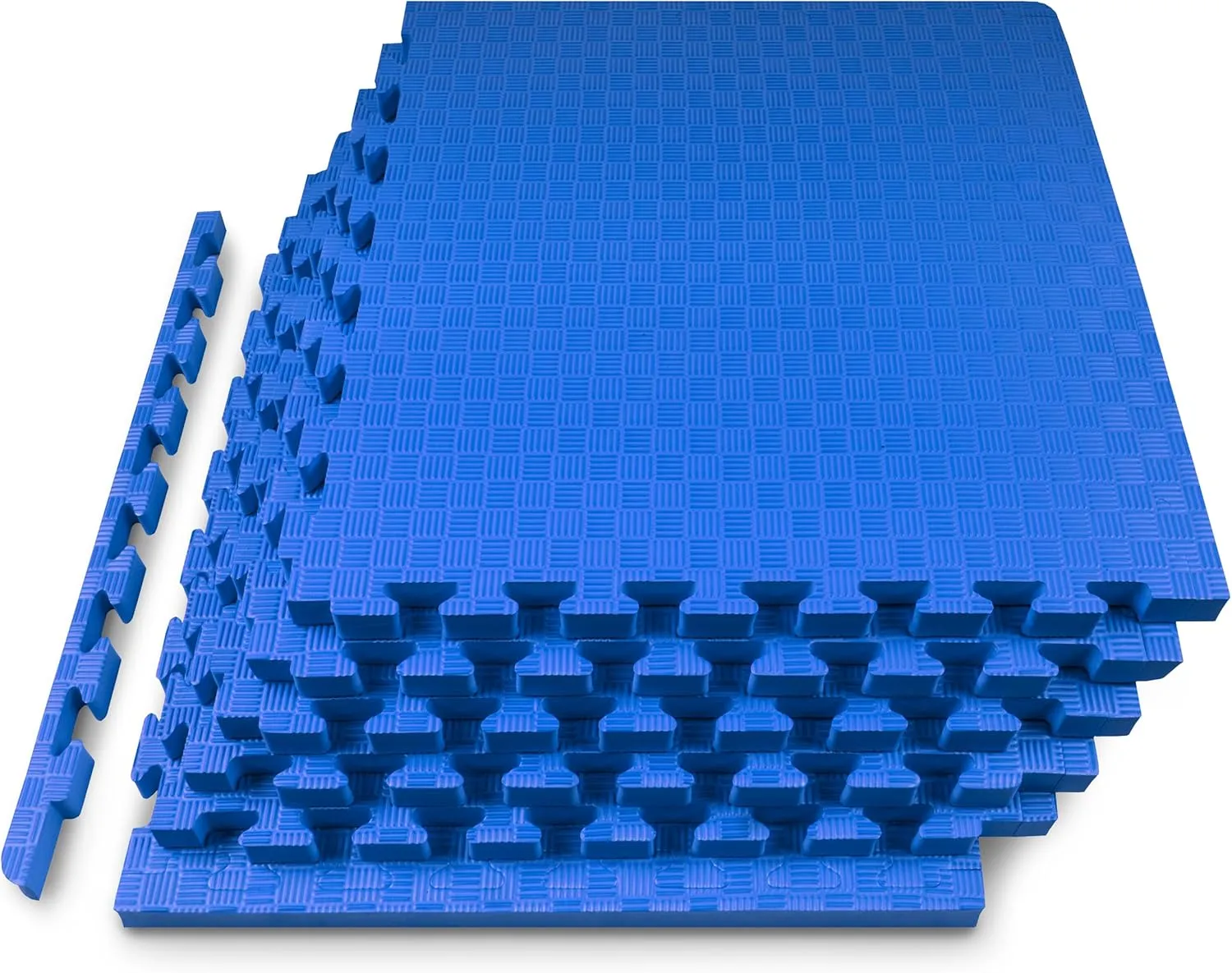 ProsourceFit Exercise Puzzle Mat 1-in, Checkered EVA Foam Floor Tiles w/ Non-Slip Texture, Gym Mat w/ Interlocking Foam Tiles for Adjustable Surface, Shock Absorbing, Waterproof Gym Flooring, Grey