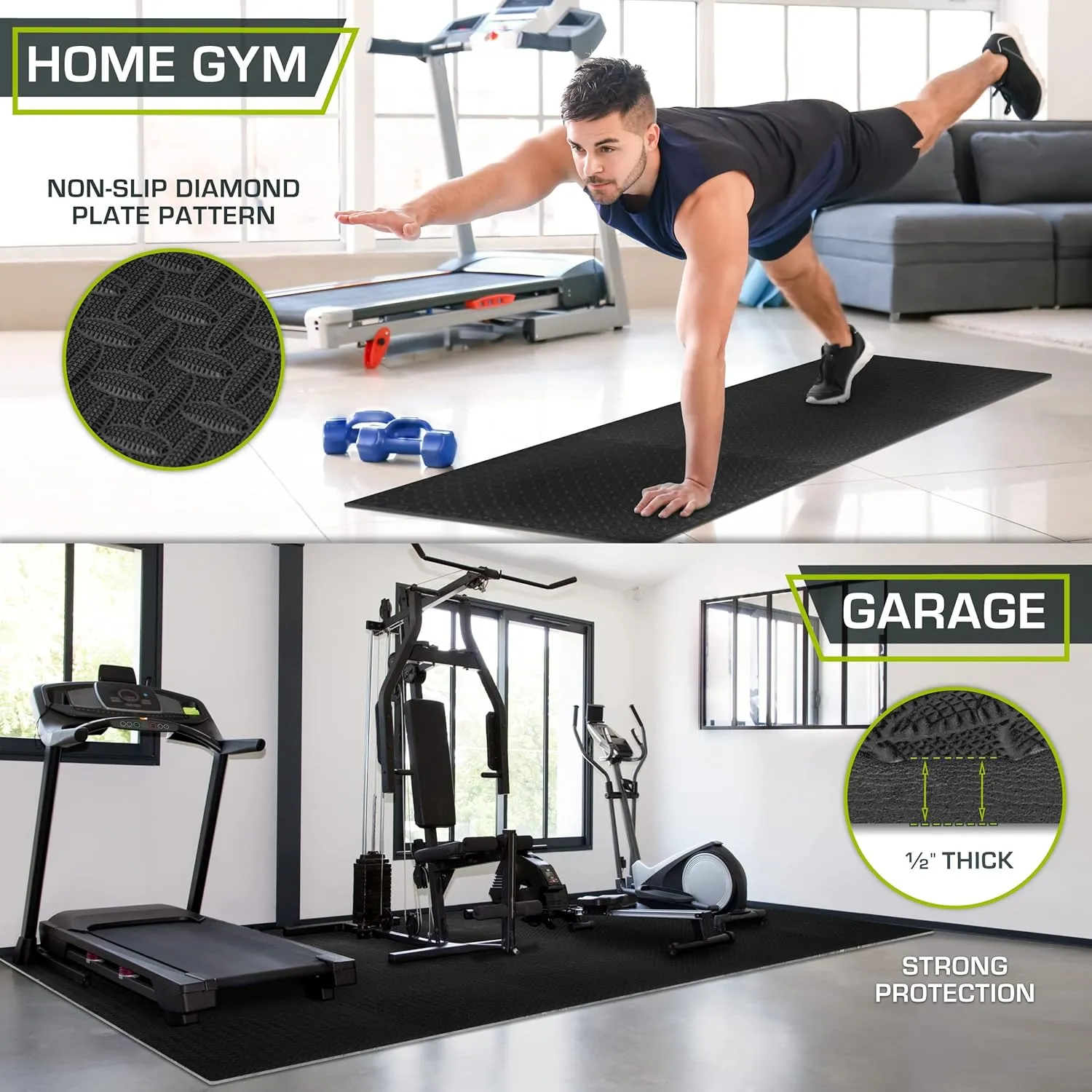 ProsourceFit Puzzle Exercise Mat ½ in, EVA Interlocking Foam Floor Tiles for Home Gym, Mat for Home Workout Equipment, Floor Padding for Kids, Grey, 24 in x 24 in x ½ in, 144 Sq Ft - 36 Tiles