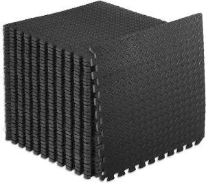 ProsourceFit Puzzle Exercise Mat ½ in, EVA Interlocking Foam Floor Tiles for Home Gym, Mat for Home Workout Equipment, Floor Padding for Kids, Grey, 24 in x 24 in x ½ in, 144 Sq Ft - 36 Tiles