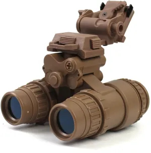 PVS15 Night Vision Goggles Dummy Model With Mount, No Function Binocular for Tactical Helmet NVG Mount, CS Game, Cosplay Prop (Tan)