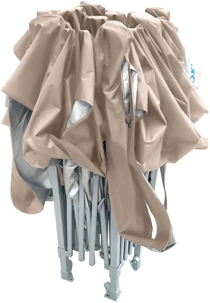 Quictent No-Side 10' x 20' Heavy Duty Pop Up Canopy-Beige