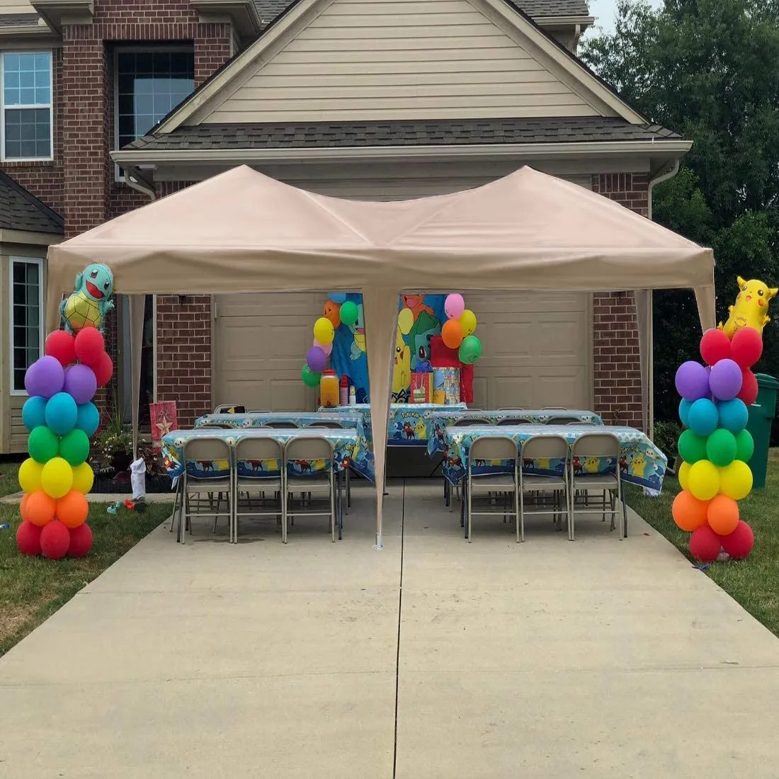 Quictent No-Side 10' x 20' Heavy Duty Pop Up Canopy-Beige