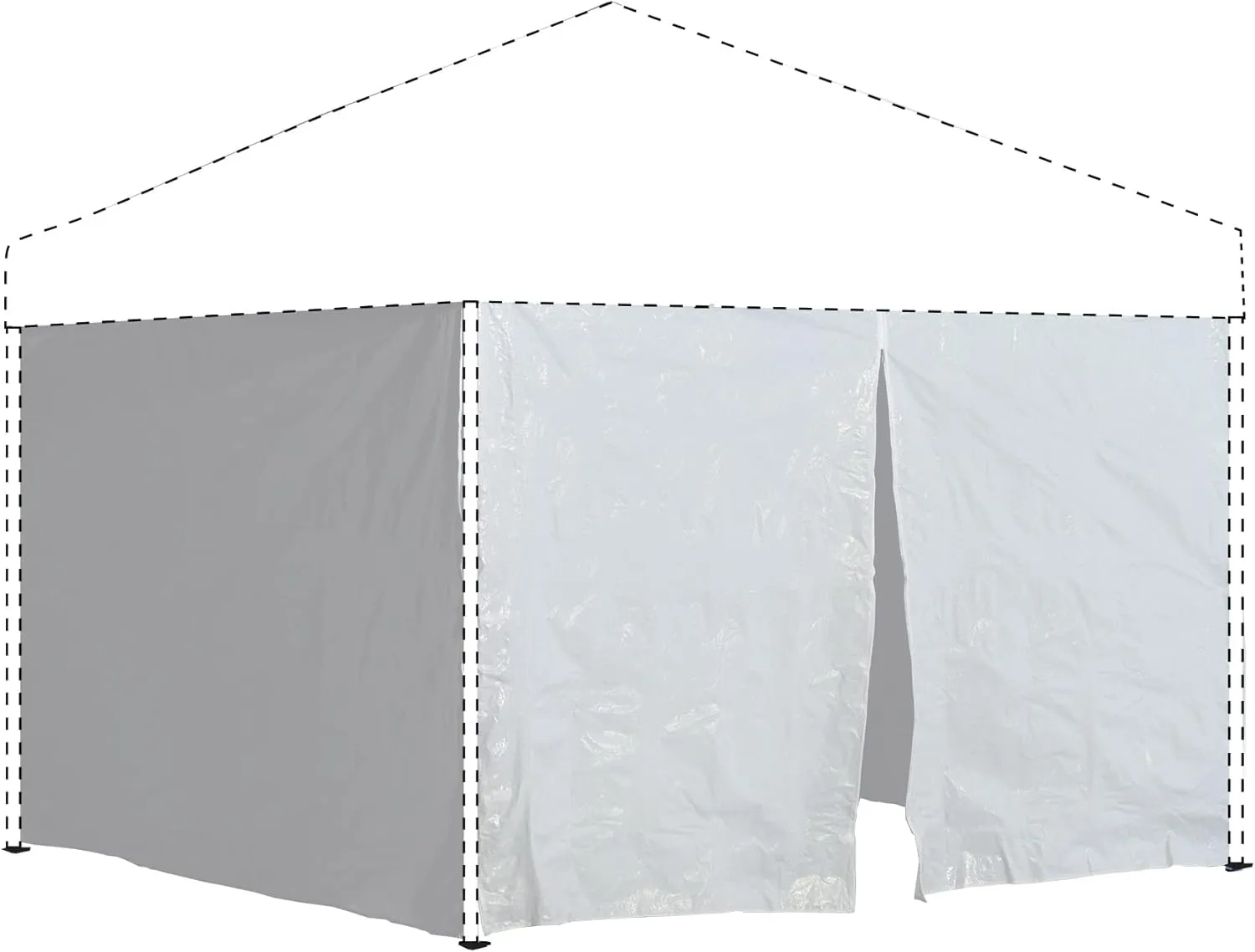 Quik Shade 10' x 10' Instant Canopy Wall Panel Accessory Set for WE100/C100/SX100 Canopies with Zipper Entry, White