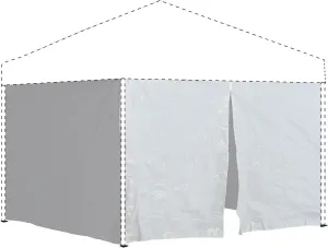 Quik Shade 10' x 10' Instant Canopy Wall Panel Accessory Set for WE100/C100/SX100 Canopies with Zipper Entry, White