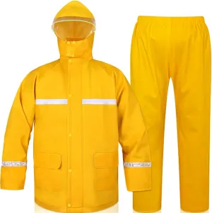 Rain Suit for Men & Women, Heavy Duty Rain Suits, Waterproof Rain Gear, Rain Coats with Eye-Catching Reflective Strip