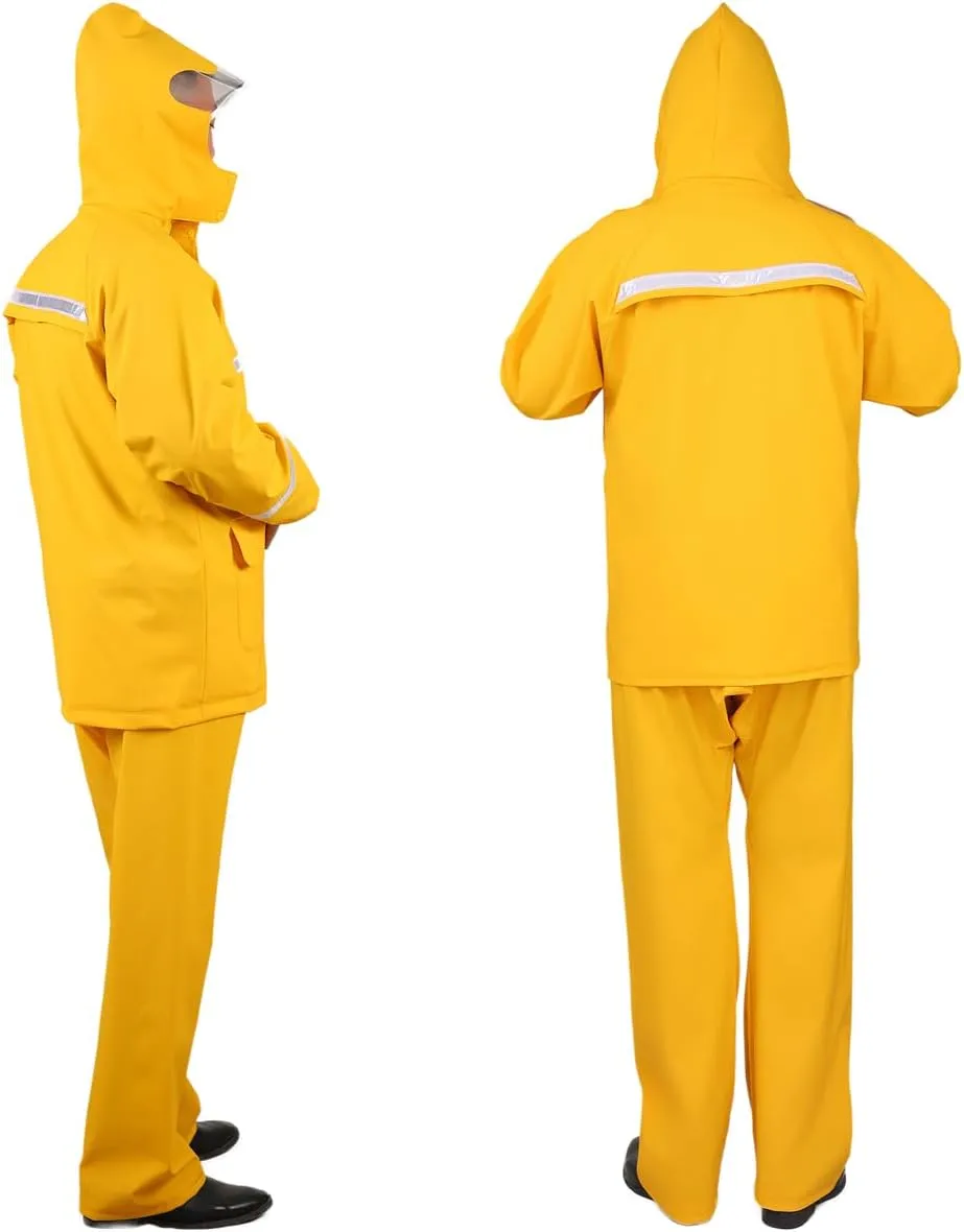 Rain Suit for Men & Women, Heavy Duty Rain Suits, Waterproof Rain Gear, Rain Coats with Eye-Catching Reflective Strip