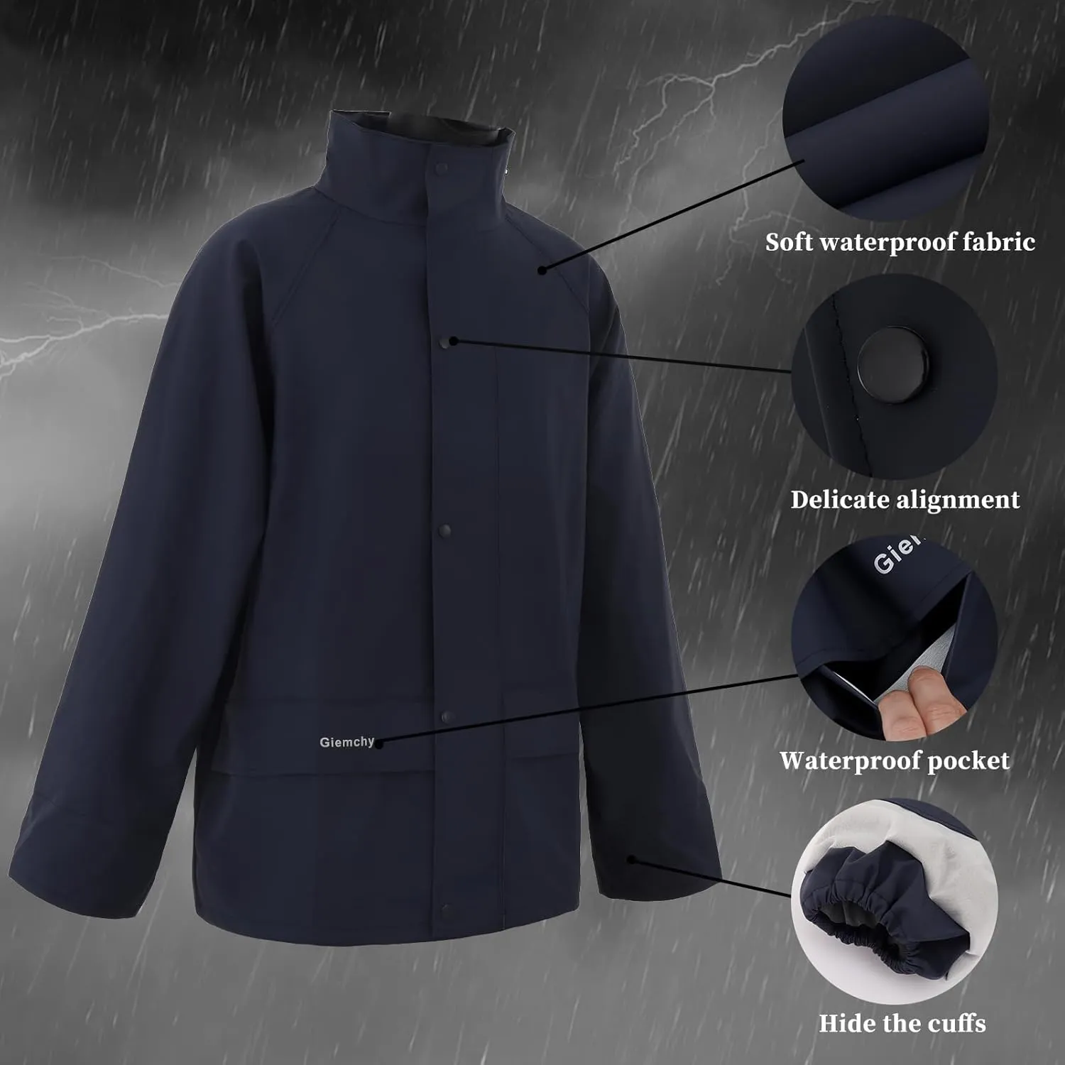 Rain Suit For Men & Women Waterproof Heavy Duty Rain Gear Outdoor Work Fishing Jacket & Trouser Breathable Raincoats