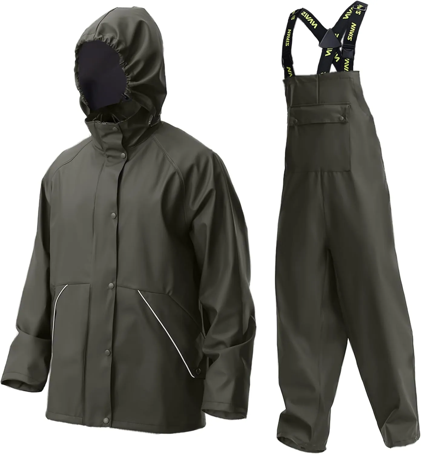 Rain Suit for Men Heavy Duty Workwear Waterproof Jacket with Pants 3 Pieces