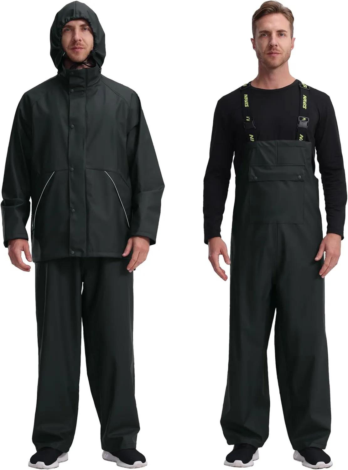Rain Suit for Men Heavy Duty Workwear Waterproof Jacket with Pants 3 Pieces