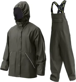 Rain Suit for Men Heavy Duty Workwear Waterproof Jacket with Pants 3 Pieces