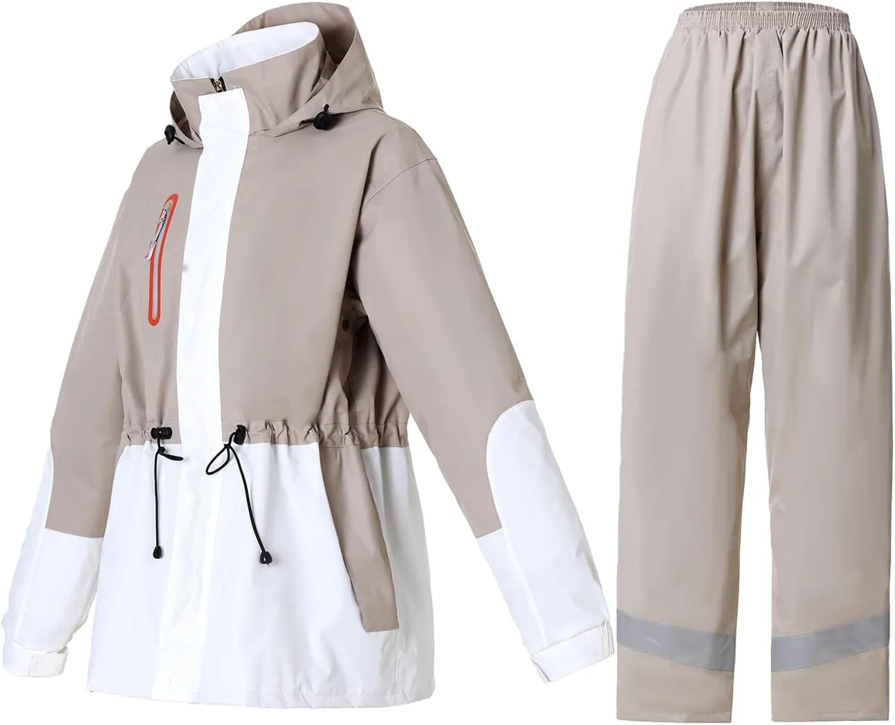 Rain Suit for Women, Waterproof Rain Jacket & Trouser with Reflective Srtip, Rain Gear for All-Sport Anti-storm