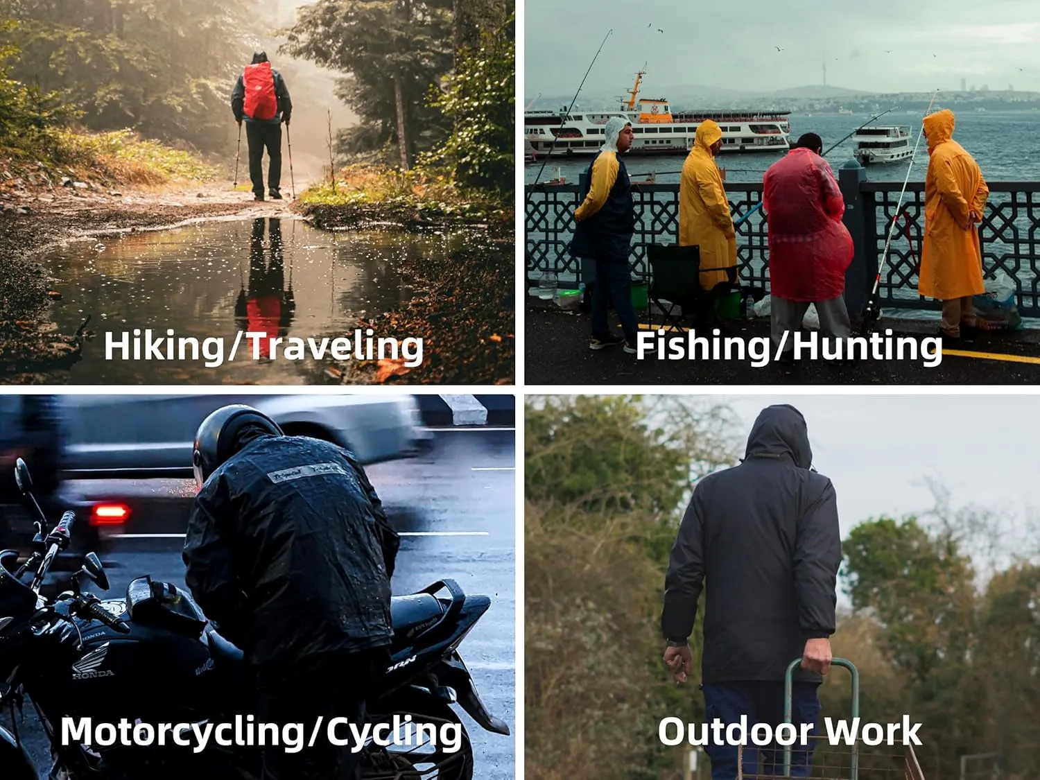 Rain Suit, Rain Gear for Men Waterproof, Camo Rain Jacket, Lightweight Rain Coat for Fishing, Hunting, Hiking